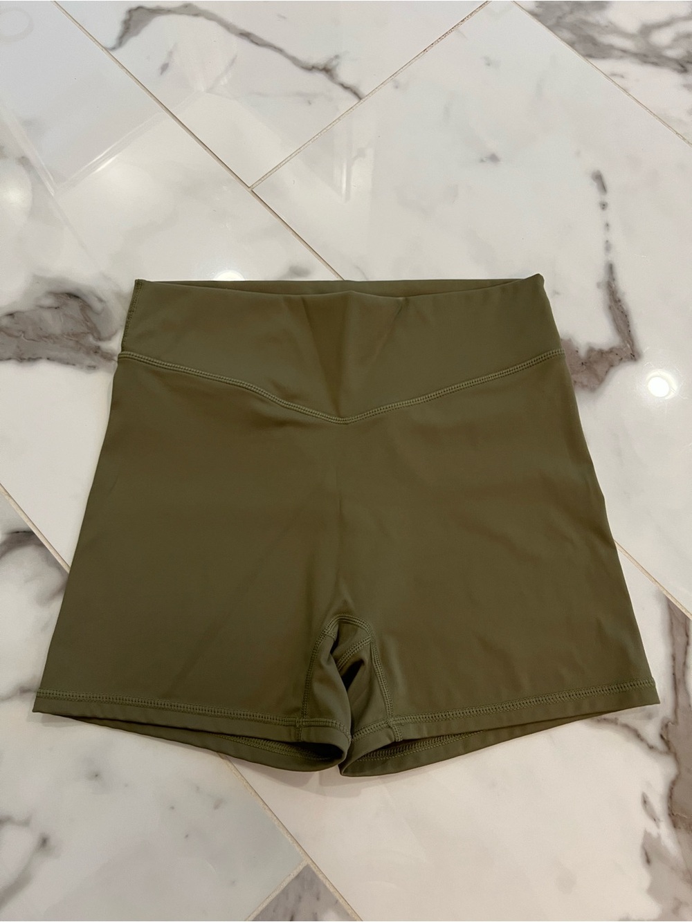 High-Rise Olive Green Women’s Athletic Shorts